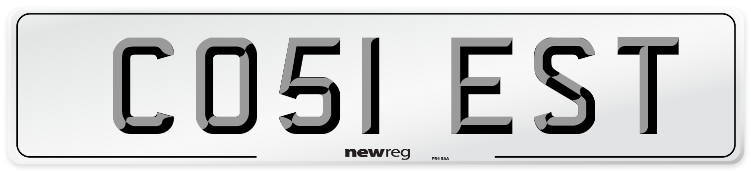CO51 EST Number Plate from New Reg